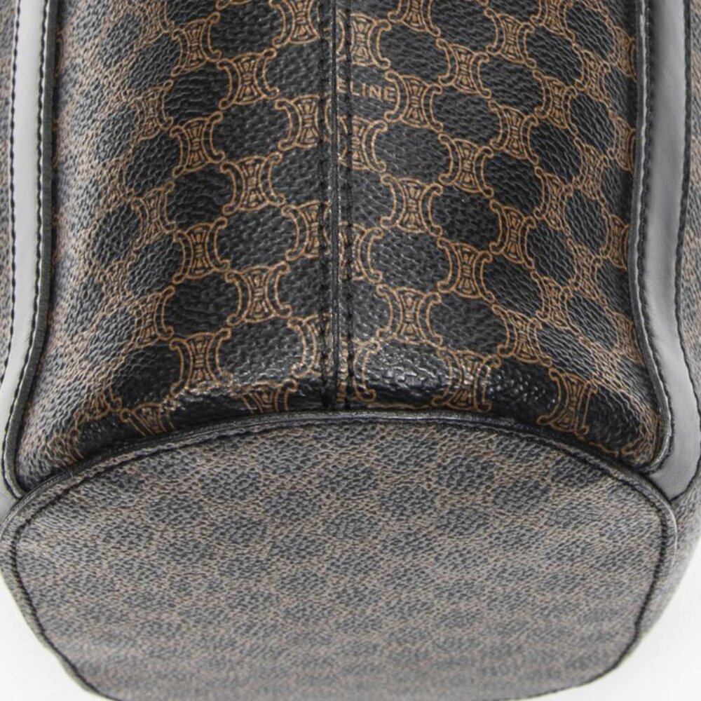 Celine Vintage Vertical Shopping Tote Brown Black Macadam Canvas - Picture 8 of 10
